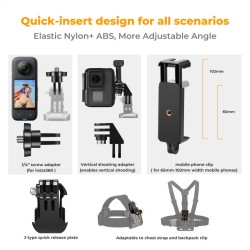 thumbnail Combo 4 món dây đeo đầu đeo ngực đeo tay đeo balo K&F concept for action camera và smartphone (SKU.2289) - 4