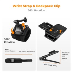 thumbnail Combo 4 món dây đeo đầu đeo ngực đeo tay đeo balo K&F concept for action camera và smartphone (SKU.2289) - 3