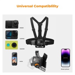 thumbnail Combo 4 món dây đeo đầu đeo ngực đeo tay đeo balo K&F concept for action camera và smartphone (SKU.2289) - 5