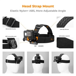 thumbnail Combo 4 món dây đeo đầu đeo ngực đeo tay đeo balo K&F concept for action camera và smartphone (SKU.2289) - 1