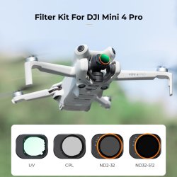 thumbnail Combo Filter K&F concept Kit for DJI Mini 4 Pro Pack CPL+UV+ND2-32 (1-5 Stops)+ND32-512 (5-9 Stops) AGC Japanese 28 layers Glass (sku.2083) - 0