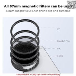 thumbnail Combo Filter K&F concept Nano-X nam châm variable ND2-ND32 (1-5 stops) 67mm cho smartphone - 5