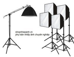 thumbnail Combo full kit đèn studio softbox 50x70cm