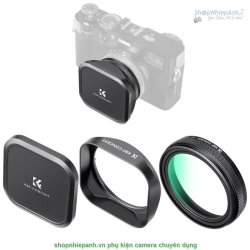 thumbnail Combo K&F concept Hood+cap+filter UV for Fujifilm X100, X100F, X100S, X100T, X100V, X100VI (sku.2335)