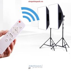 thumbnail Combo Kit 2 đèn LED siêu sáng softbox 50x70 150W kèm remote điều khiển từ xa