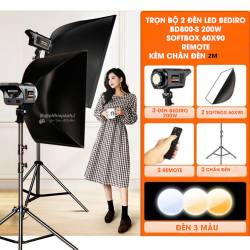thumbnail Combo Kit 2 LED Bediro BD800-S 200w softbox 60x90 remote kèm chân đèn 2M