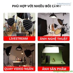 thumbnail Combo Kit LED Bediro BD800-S 100w softbox Parabolic 65cm remote kèm chân đèn lớn - 8
