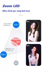 thumbnail combo LED chiếu điểm spot light YM-80 zoom led bicolor  3200K-6500K (đèn giả nắng) kèm chân đèn - 5