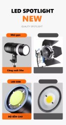 thumbnail combo LED chiếu điểm spot light YM-80 zoom led bicolor  3200K-6500K (đèn giả nắng) kèm chân đèn - 4