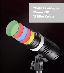 thumbnail combo LED chiếu điểm spot light YM-80 zoom led bicolor  3200K-6500K (đèn giả nắng) kèm chân đèn - 2
