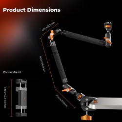 thumbnail Combo magic arm clamp boom kit 22in K&F concept MS-63 KF31.201 - 5