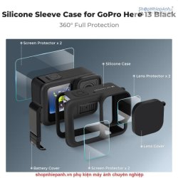 thumbnail Combo phụ kiện Gopro 13 bao silicon và nắp che lens và nắp đậy pin và dán màn hình - 0