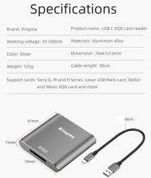 thumbnail ĐẦU ĐỌC THẺ XQD KINGMA USB 3.1 GEN 1 - 5