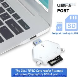 thumbnail Đầu đọc thẻ đa năng OTG 3 in 1  (USB-A, USB-C, Lightning) - 3