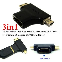 thumbnail đầu nối HDMI female-mini HDMI/micro HDMI male - 0