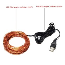 thumbnail Dây đồng đèn Led đom đóm sáng trắng 5M nguồn USB - 0