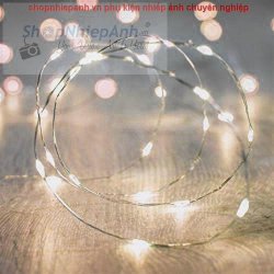 thumbnail Dây đồng LED đom đóm ánh sáng trắng 5m Pin AA remote - 0