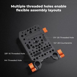 thumbnail Đế gắn Pin V mount plate K&F concept dual rod clamps MS-55 (kf0912.0501.0020) - 3