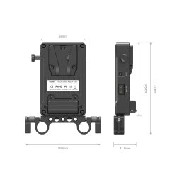 thumbnail Đế pin SmallRig V Mount Battery Adapter Plate (Basic Version) with Dual Rod Clamp 3498 - 2