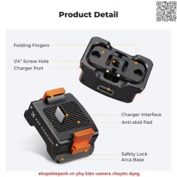 thumbnail Đế sạc Osmo Pocket 3 tích hợp đế plate Arca swiss hiệu K&F concept - 1