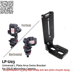 thumbnail Đế thép L bracket universal arca swiss đa năng for tripod gimbal ballhead LP-U03 - 3
