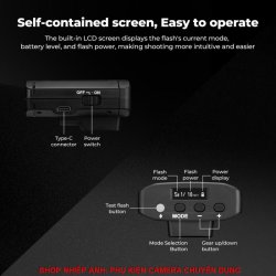 thumbnail Đèn Flash K&F CONCEPT  KF-M01 Mini On-Camera Flash GN12 5600K  2000mAh 500shot - 0