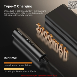 thumbnail Đèn led cầm tay Ulanzi LM07 2000K-5500K-8000K và tích pin - 5