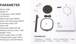 thumbnail Đèn led hỗ trợ live stream quay chụp đa năng Vijim K7 - 2