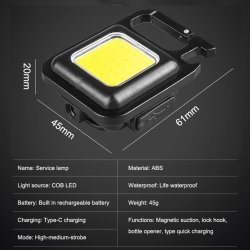 thumbnail Đèn led mini COB rechargeable key light - 4