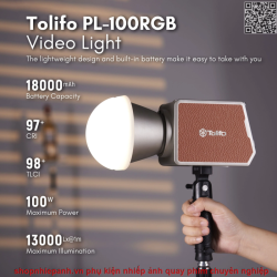 thumbnail Đèn Led Tolifo PL-100RGB 100W (combo túi) type C PD 4500mah 20FX - 0