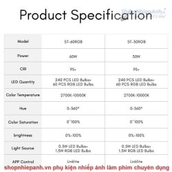 thumbnail Đèn Led Tolifo ST-60RGB 2700K-10000K - 4