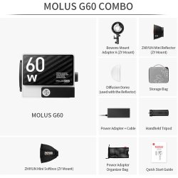 thumbnail Đèn Led Zhiyun MOLUS G60 Bi-Color Mini (Combo kit) - 1