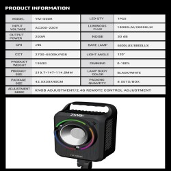 thumbnail Đèn LED ZSYB MINI YM1000R - RGB 200W - 6