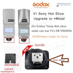 thumbnail Dịch vụ thay chân đèn kim loại Flash Godox V1 V860III Sony (metal) - 3