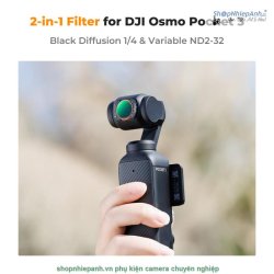 thumbnail Filter K&F concept 2in1 Black mist 1/4+ND2-ND32 for Osmo Pocket 3 AGC Japanese 28 layers nano HD Glass (KF01.2616) - 0