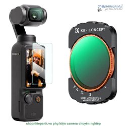thumbnail Filter K&F concept 2in1 Black mist 1/4+ND2-ND32 for Osmo Pocket 3 AGC Japanese 28 layers nano HD Glass(KF01.2616)