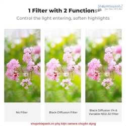 thumbnail Filter K&F concept 2in1 Nano-K Black Mist 1/4 +ND2-32 HMC Multi-Layer Coatings Japanese AGC Glass 82mm (KF01.2864v1) - 1