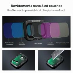thumbnail Filter K&F concept CPL+Black diffusion 1/4+ND2-32 for DJI Osmo Pocket 4P 28-Multi-Layer Coatings AGC Japanese glass (kf0103.9902.0030) - 4