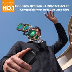 thumbnail Filter K&F concept CPL+Black diffusion 1/4+ND2-32 for Insta360 Luna Ultra 28-Multi-Layer Coatings AGC Japanese glass (KF0103.9901.0040) - 0