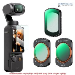thumbnail Filter K&F concept CPL+Black Mist 1/4+ND(1 to 5 stops) for Osmo Pocket 3 AGC Japanese 28 layers nano HD Glass SKU.2148