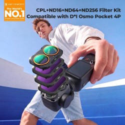 thumbnail Filter K&F concept CPL+ND16+ND64+ND256 for DJI Osmo Pocket 4P 28-Multi-Layer Coatings AGC Japanese glass (kf0103.9902.0040) - 0