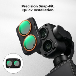 thumbnail Filter K&F concept CPL+ND16+ND64+ND256 for DJI Osmo Pocket 4P 28-Multi-Layer Coatings AGC Japanese glass (kf0103.9902.0040) - 3