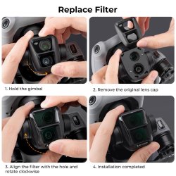 thumbnail Filter K&F concept DJI Air 3 CPL+ND8+ND16 28 Layer Multi-Coated AGC Japanese HD Optical Glass (sku.2065) - 4