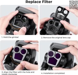 thumbnail Filter K&F concept for Mavic 3 PRO  ND8 ND16 ND32 ND64 AGC Japanese 28 layers nano HD Glass (sku.2053) - 5