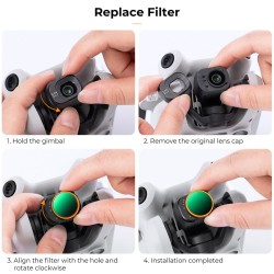 thumbnail Filter K&F concept Kit for DJI Mini 4 Pro ND32-512 (5-9 Stops) AGC Japanese 28 layers Glass (KF01.2500) - 4