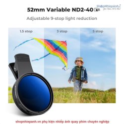 thumbnail Filter K&F concept ND2-400 (1-9 stops) 52mm for smartphone tablet KF01.2639 - 4