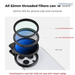 thumbnail Filter K&F concept ND2-400 (1-9 stops) 52mm for smartphone tablet KF01.2639 - 0