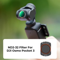 thumbnail Filter K&F concept ND2-ND32 (1-5 stops) for Osmo Pocket 3 AGC Japanese 28 layers nano HD Glass (sku.2544) - 0