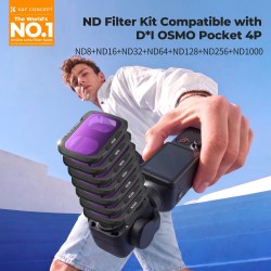 thumbnail Filter K&F concept ND8+ND16+ND32+ND64+ND128+ND256+ND1000 for DJI Osmo Pocket 4P 28-Multi-Layer Coatings AGC Japanese glass (kf0103.9902.0010) - 0