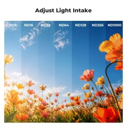 thumbnail Filter K&F concept ND8+ND16+ND32+ND64+ND128+ND256+ND1000 for DJI Osmo Pocket 4P 28-Multi-Layer Coatings AGC Japanese glass (kf0103.9902.0010) - 1